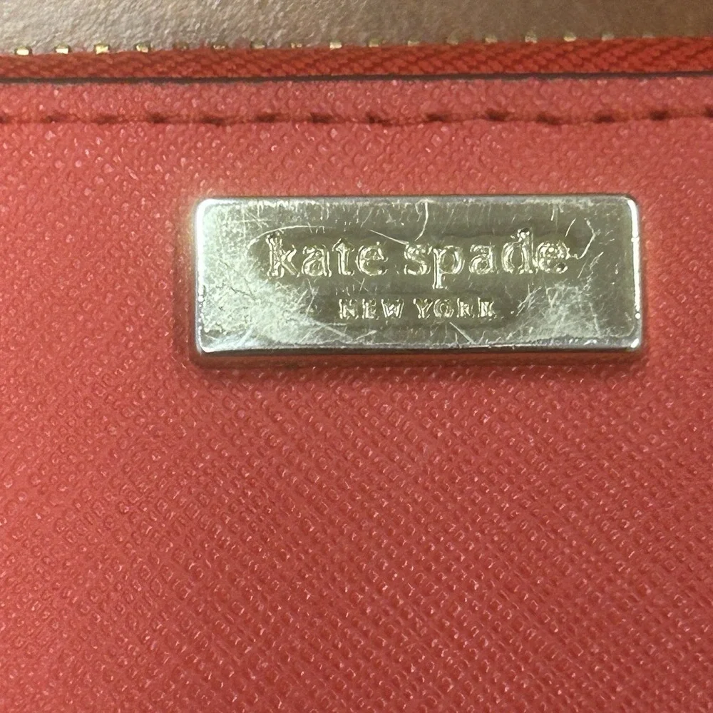 Kate Spade NY Laurel Way Darci Zip Around Wallet Cherry Red‎ Coin Case Saffiano